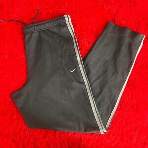 Mens Large Gray 90s Vintage Wide Leg Sweatpants Light gray Striped Streetwear